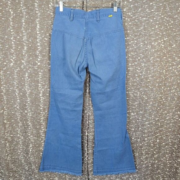 Vintage 60's Big‎ Yank Blue Denim Flare Raw Hem Women's Jeans - Picture 2 of 11